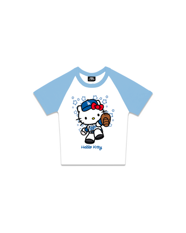 Dodgers Blue Hello Kitty Crop Top