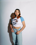 Dodgers Blue Hello Kitty Crop Top