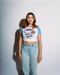 Dodgers Blue Hello Kitty Crop Top
