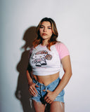 Dodgers Pink Hello Kitty Crop Top